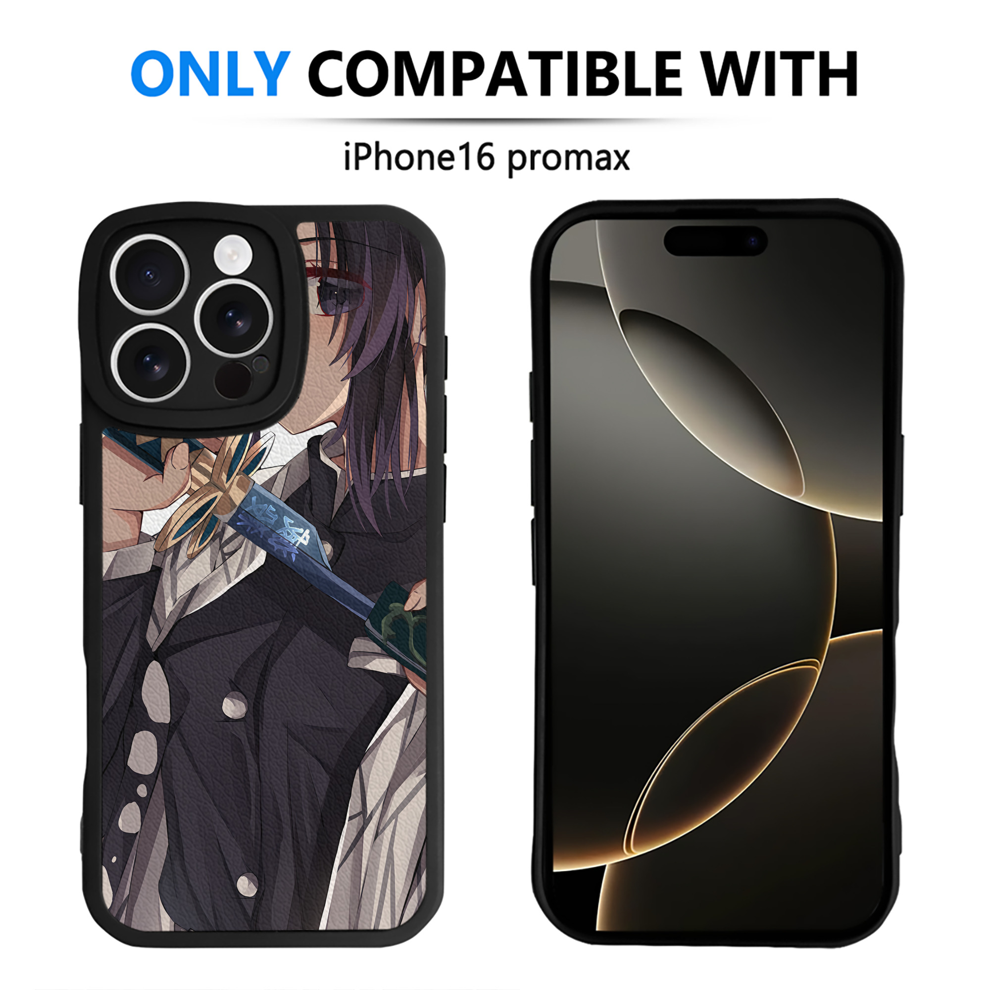 （画像用） 鬼滅の刃（きめつのやいば）蟲柱-胡蝶 しのぶ／こちょう しのぶ Kochou Shinobu 【iPhone 16シリーズ対応】シリコンスマホケース（レザー調） 材質：シリコン